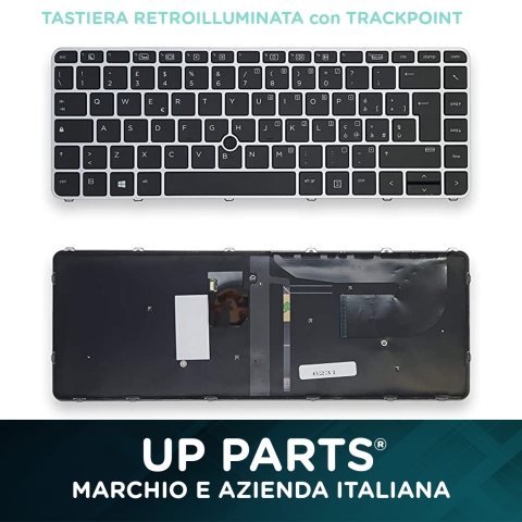 Tastiera Italiana HP EliteBook 745 G3, 745 G4, 840 G3, 840 G4 (Retroilluminata) Frame Silver con trackpoint 