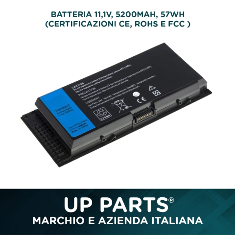 Batteria DELL Precision M4600, Li-ion, 11,1V, 6600mAh, 73,3Wh, black
