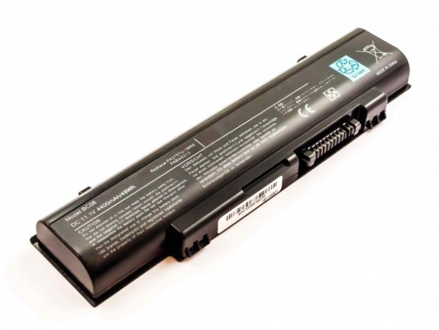 Batteria compatibile TOSHIBA Qosmio F60, F750, Li-ion, 11,1V, 4400mAh, 48,8Wh, black