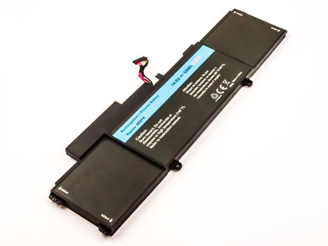 Batteria per DELL XPS L421x Series, Li-Polymer, 14,8V, 4660mAh, 69Wh, built-in, w/o tools