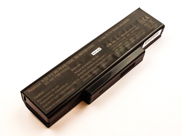 Batteria compatibile ASUS F2, F3, A32-F3, Li-ion, 11,1V, 5200mAh, 57,7Wh, black