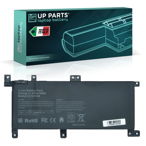 Batteria compatibile ASUS X556UB, C21N1509, Li-Polymer, 7,6V, 5000mAh, 38,0Wh, built-in, w/o tools
