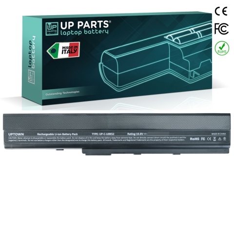 UP PARTS UP-H-U0K52 Batteria compatibile ASUS K42, K53, A32-K52, Li-ion, 10,8V, 5200mAh, 56,2Wh, black