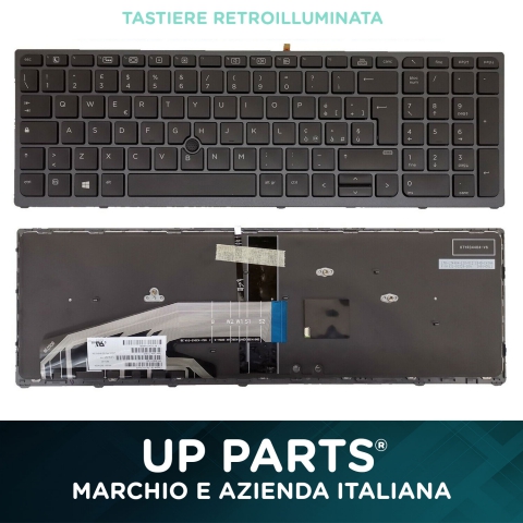 Tastiera Italiana HP Tastiera per HP Zbook 15 G3, 15 G4, 17 G3, 17 G4 Frame Grey, con retroilluminazione e track Point
