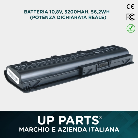 UP PARTS UP-C-H0062 Batteria HP Pav dm4-1000, Li-ion, 10,8V, 5200mAh, 56,2Wh, black