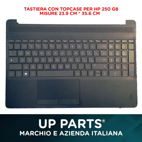 UP-KBH250G8TOP-N | Tastiera Originale con Topcase Palmrest Nero Scuro HP 250 G8  Italiana (Nera) con touchPad