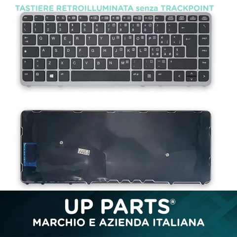 Tastiera Italiana HP EliteBook 840 G1,840 G2, 850 G1 con RETROILLUMINAZIONE NO TrackPoint  (Frame silver)