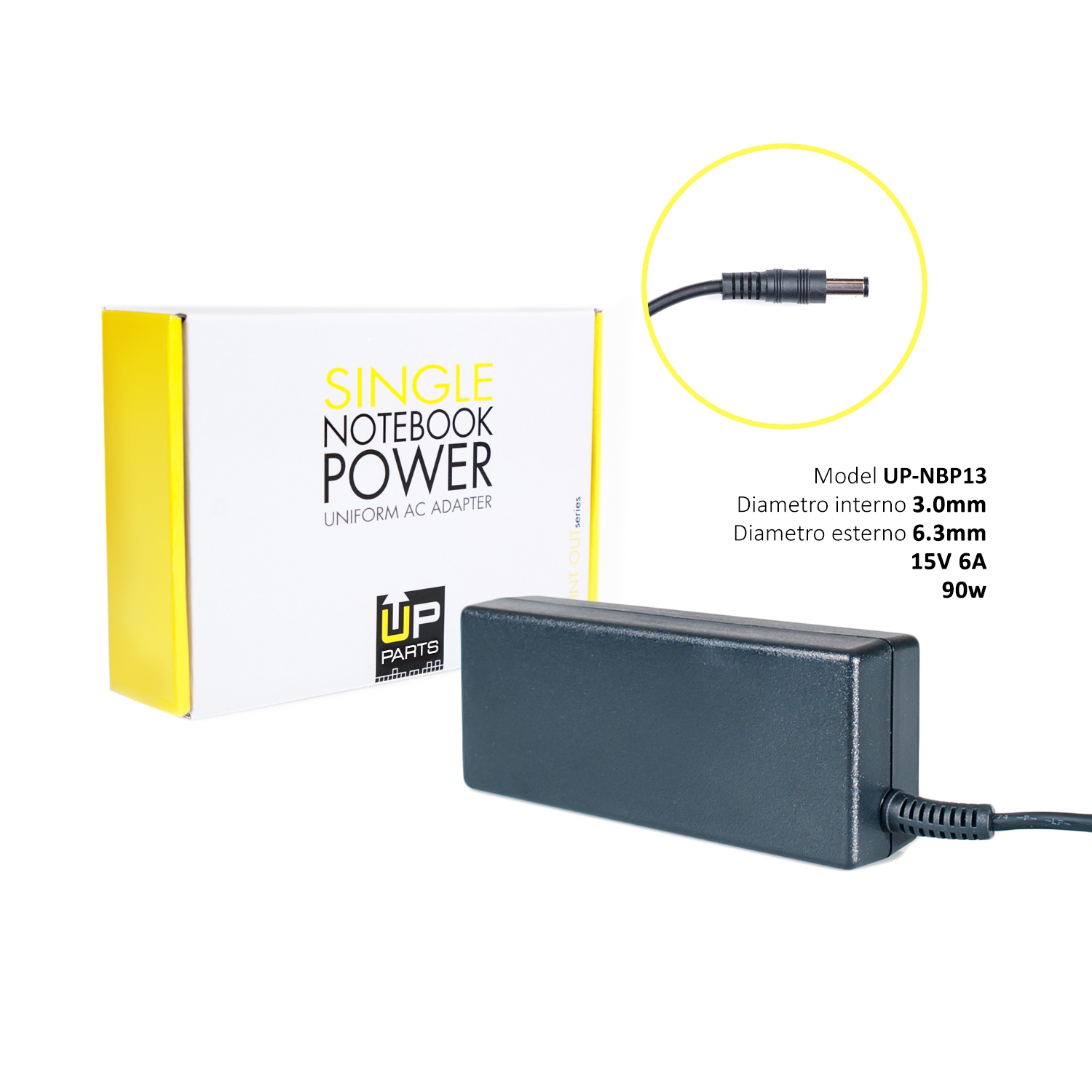 Vhbw Alimentatore 65W Per Fujitsu Siemens Lifebook P3110, P8110, S7010 – 19V / 3,42A, Cavo 2m